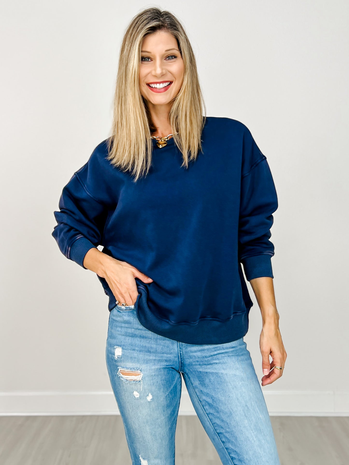 The Eleanor Mineral Wash Fleece Sweatshirt - Jewel Tones