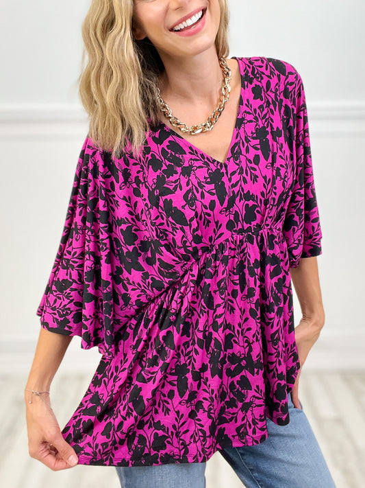 Oh Snap Dreamer Top with V-Neckline and Dolman Sleeves