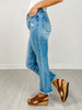 High Rise Straight Raw Hem Cropped Denim Pants