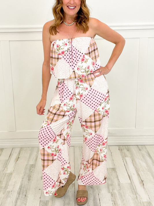 Standing Up Print Work Jumpsuit