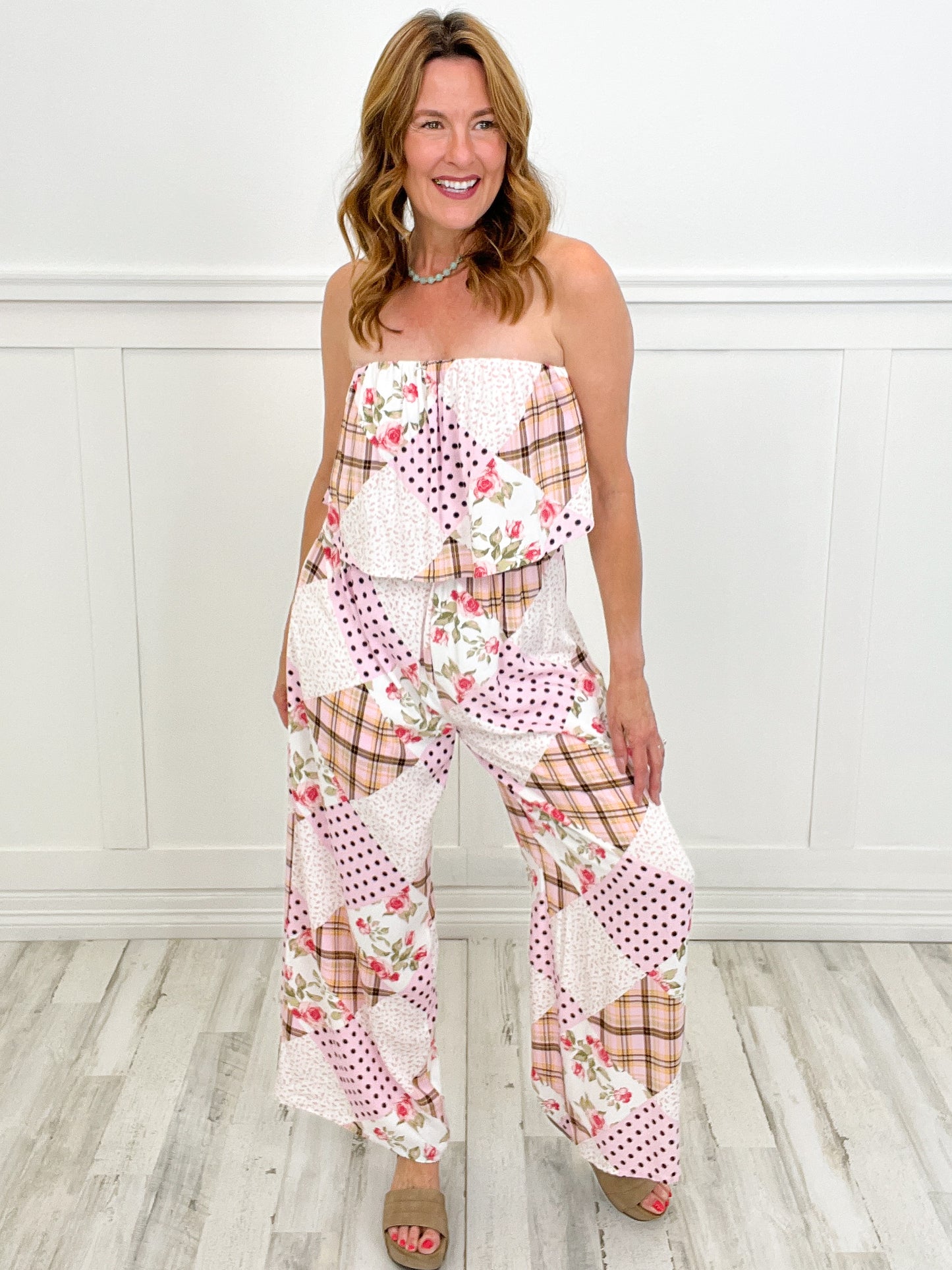 Standing Up Print Work Jumpsuit