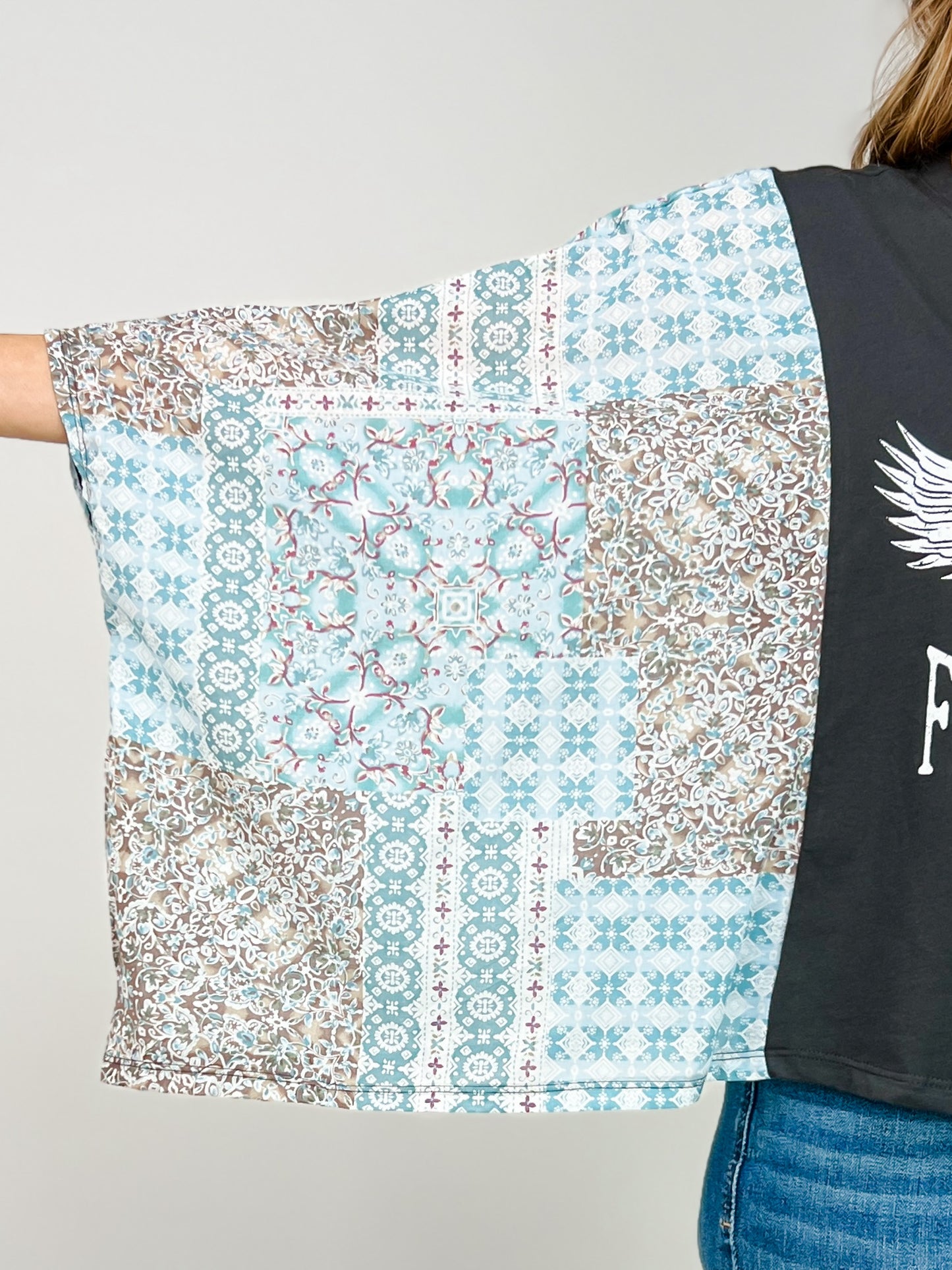 Free Bird America Vintage Graphic Kantha Top