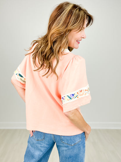 Flower Patch Soft Washed Terry Knit Top