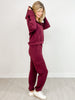Scuba Quarter Zip Hoodie Jacket with Matching Pants in WINE