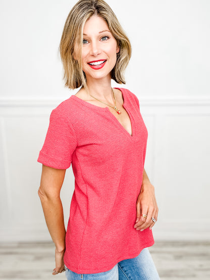 Melage Baby Waffle V-Neckline Short Sleeve Top - Group B