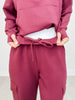 Scuba Quarter Zip Hoodie Jacket with Matching Pants in WINE