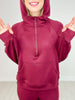 Scuba Quarter Zip Hoodie Jacket with Matching Pants in WINE
