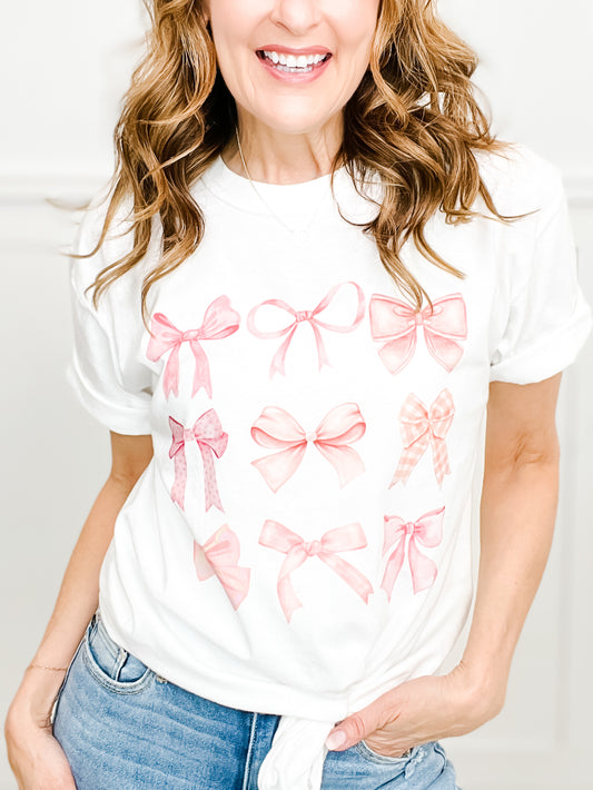 Aesthetic Pink Bows Graphic Tee