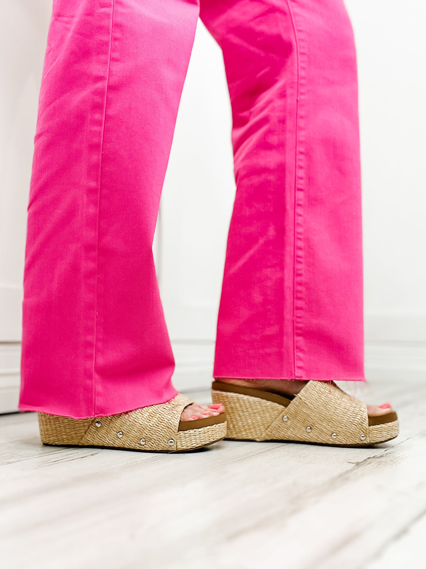 Judy Blue REGINA High Waist Hot Pink Garment Dyed 90's Straight Jeans