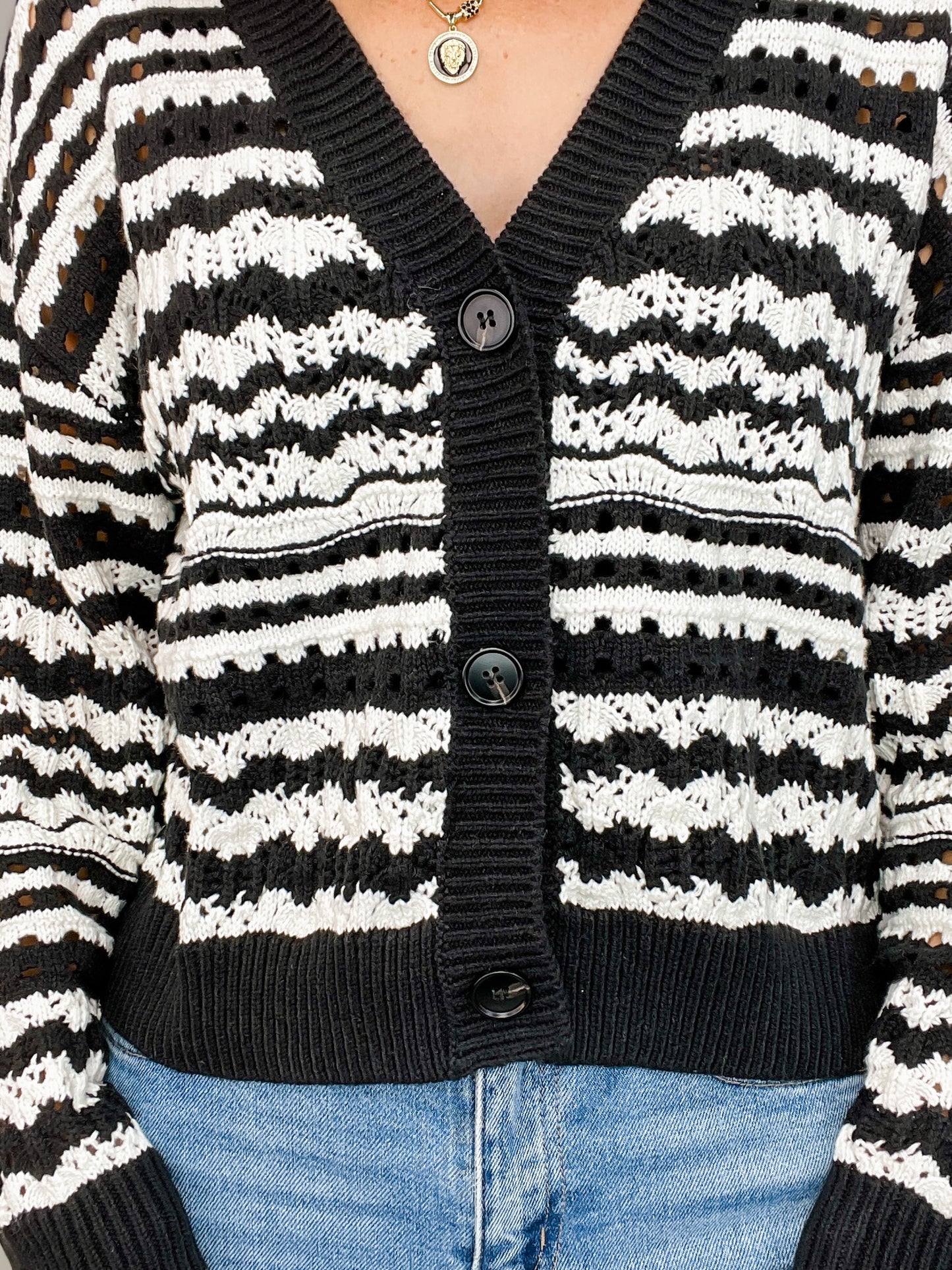 Lightweight Knit Long Sleeve Button Front Cardigan