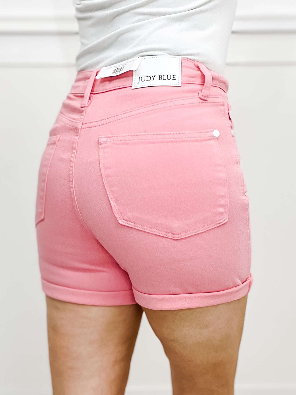 Judy Blue Hi-Rise Tummy Control Pink Garment Dyed Shorts