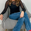 Long Sleeve Solid Mesh Top with Sequin Pattern