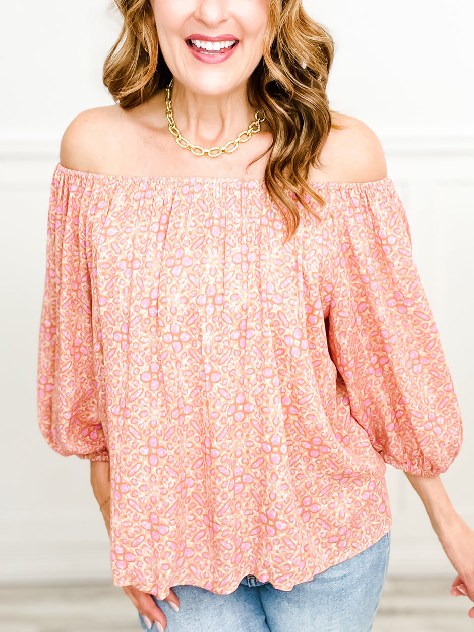Soft Balloon Sleeve Off Shoulder Top