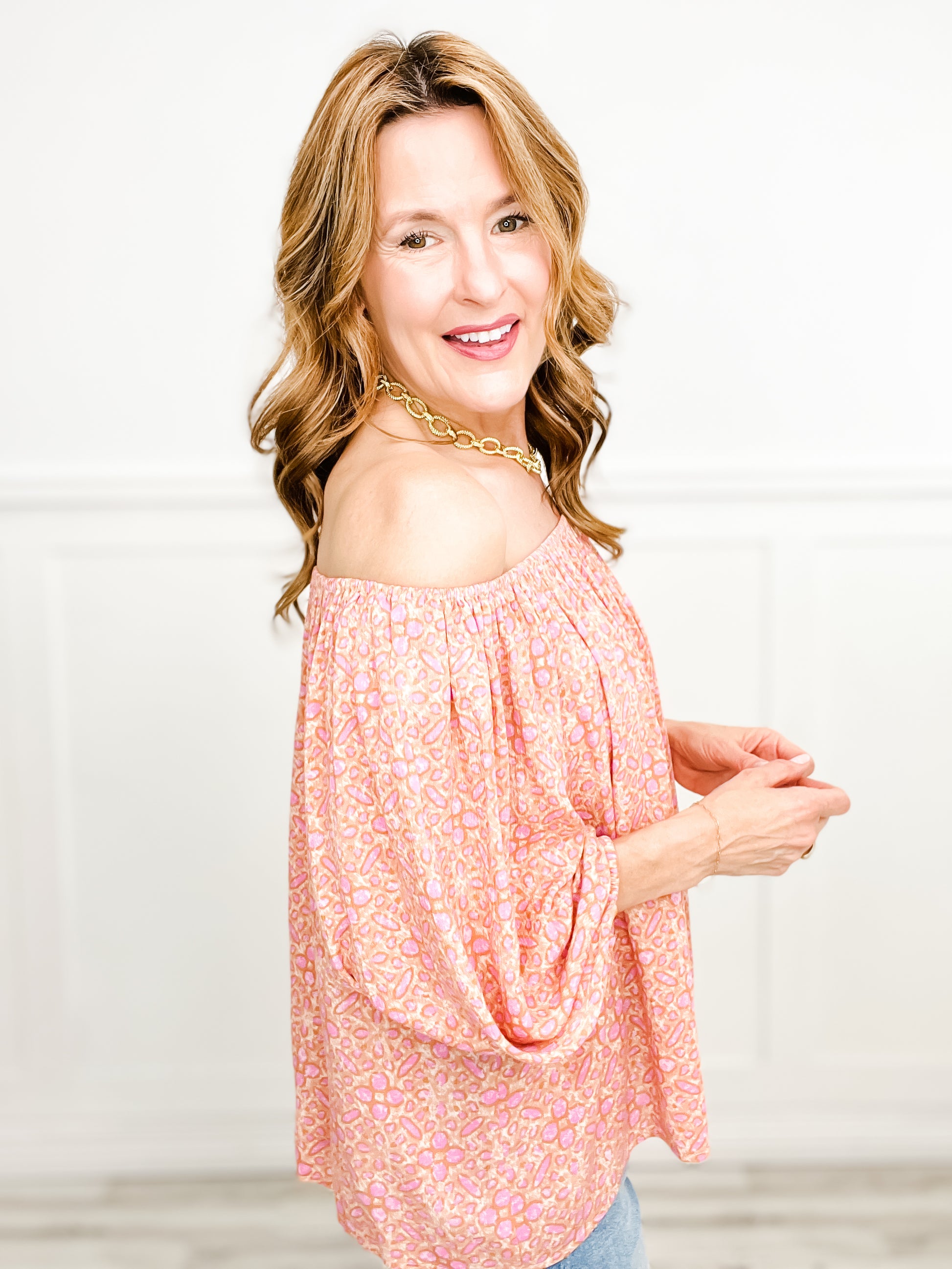 Soft Balloon Sleeve Off Shoulder Top