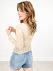 Ribbon Embroidered Long Sleeve Mesh Top
