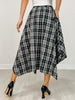 Plaid Unevenhem Midi Skirt