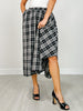Plaid Unevenhem Midi Skirt