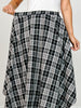 Plaid Unevenhem Midi Skirt