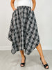 Plaid Unevenhem Midi Skirt