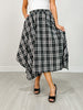 Plaid Unevenhem Midi Skirt