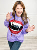 Queen of Sparkles Purple Vampire Smile Sweatshirt