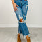 High Rise Distressed Crop Straight Rigid Jeans