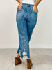 High Rise Distressed Crop Straight Rigid Jeans