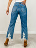High Rise Distressed Crop Straight Rigid Jeans