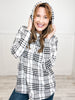 Plaid French Terry Hoodie Top