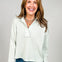 Exposed Seam Long Sleeve Textured Knit Polo