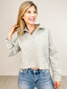 Long Sleeve Solid Knit V-Neck Collared Top