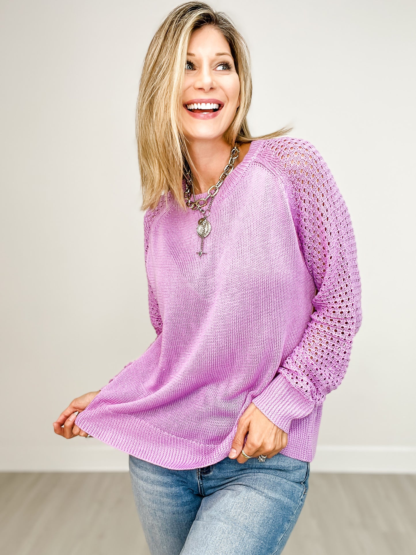 Long Sleeve Solid Knit Pullover