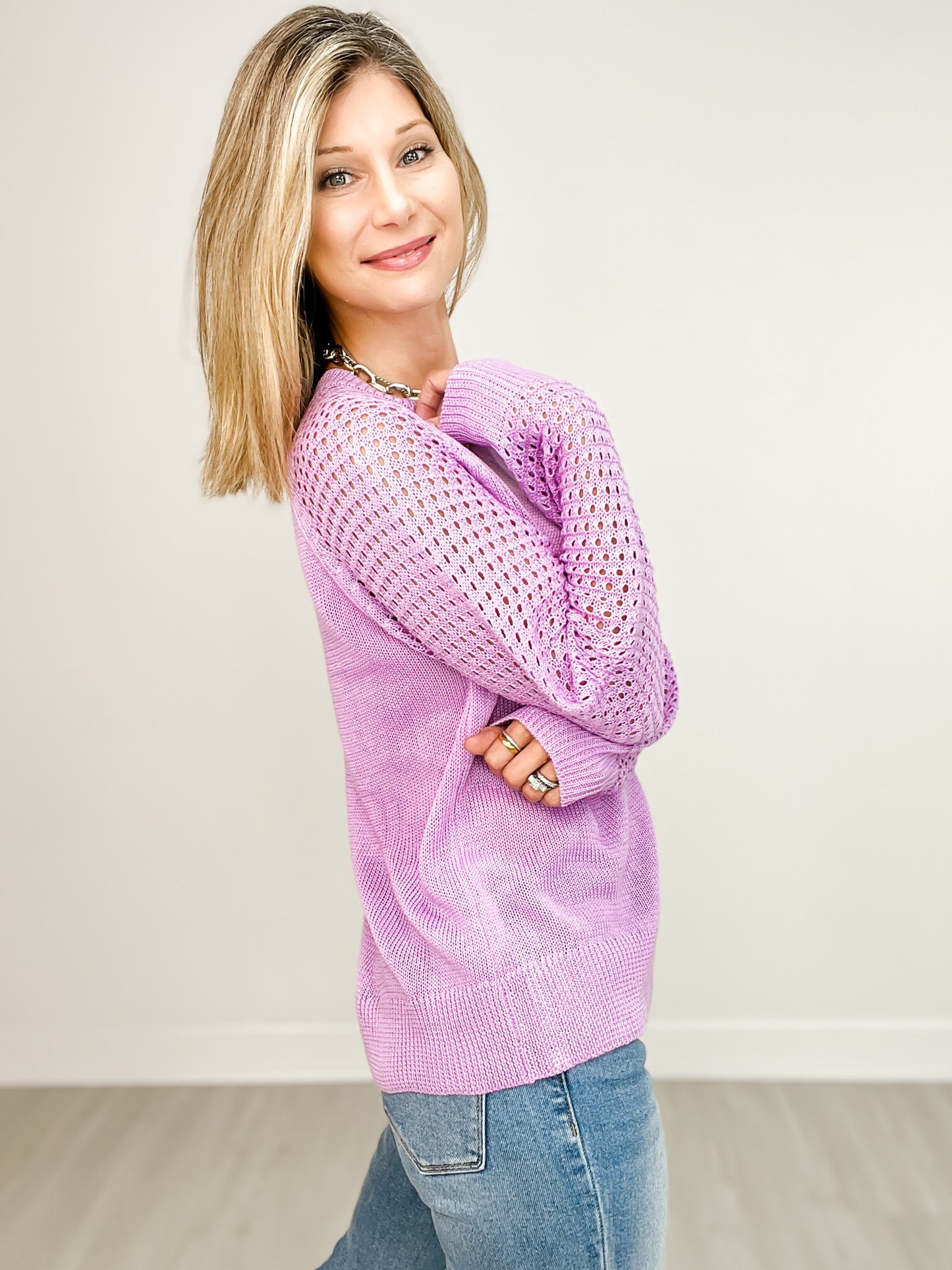 Long Sleeve Solid Knit Pullover