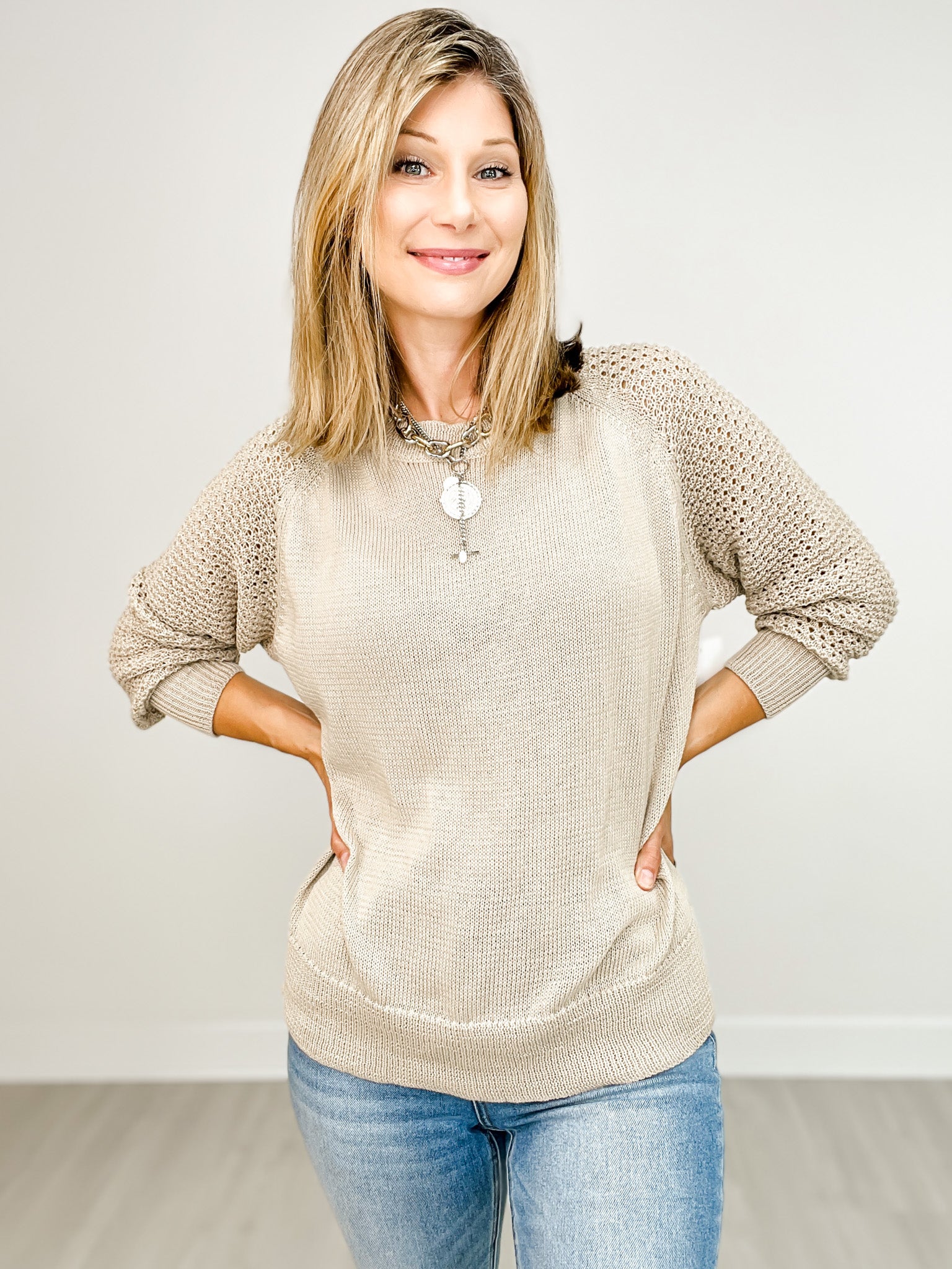 Long Sleeve Solid Knit Pullover