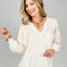 Long Sleeve Solid Patchwork Split Neck Knit Top