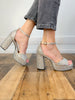 Corkys Ambition Block Heel with Clear Rhinestone Shoes