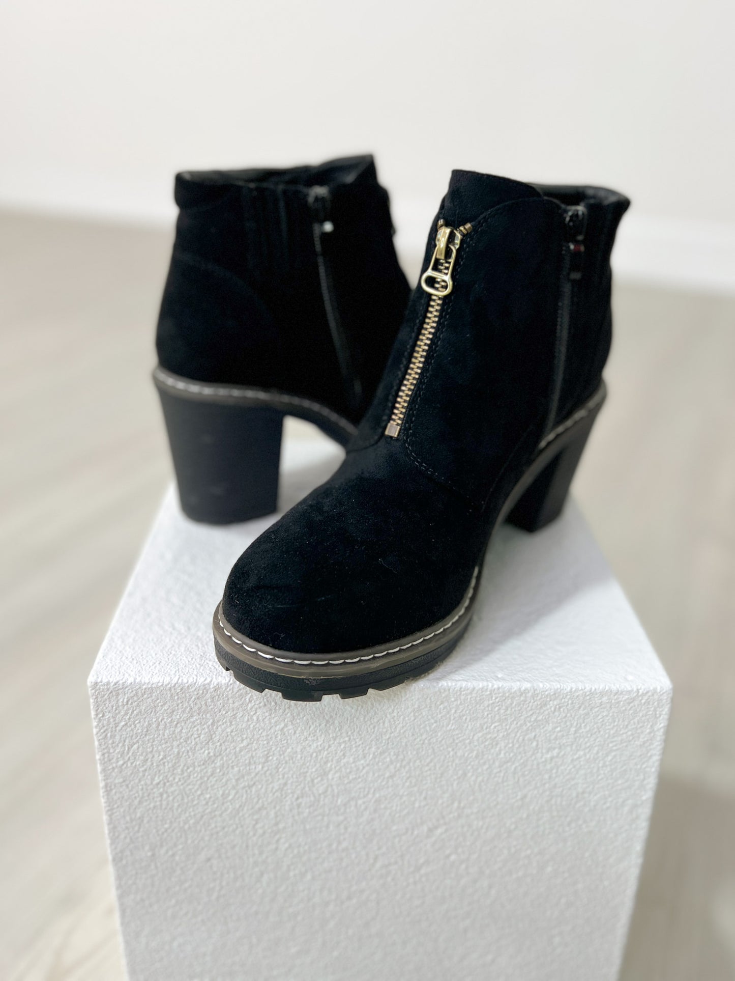 Corkys Graham Cracker Booties in BLACK FAUX SUEDE