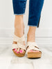 Corkys Bonny Gold Shimmer Wedge Sandals