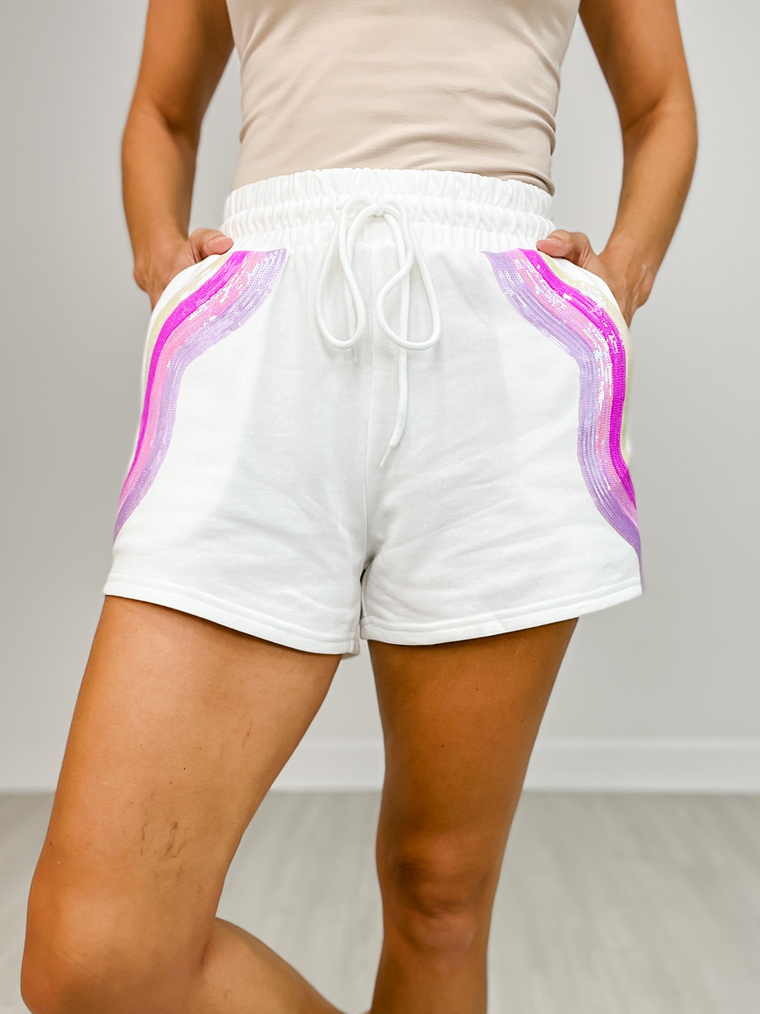 High Waisted Solid Knit Shorts