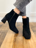 Corkys Felicia Block Heel Boots in Black Suede