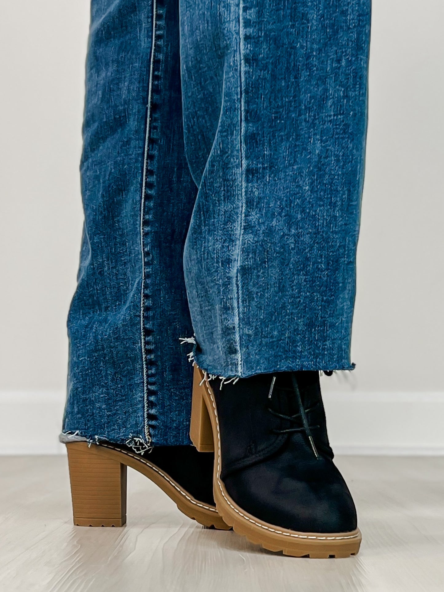 Corkys Broomstick Lace Up Booties in BLACK