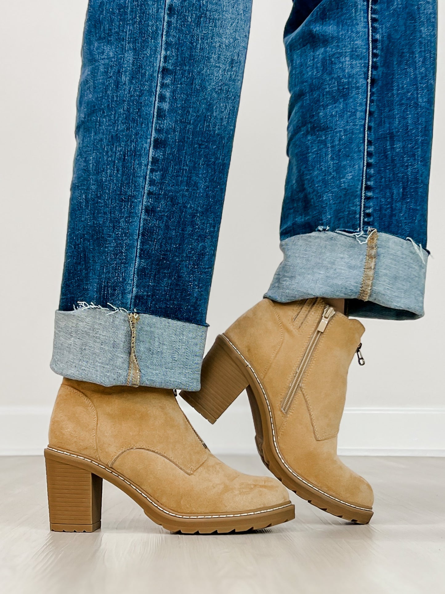 Corkys Graham Cracker Booties in SAND FAUX SUEDE