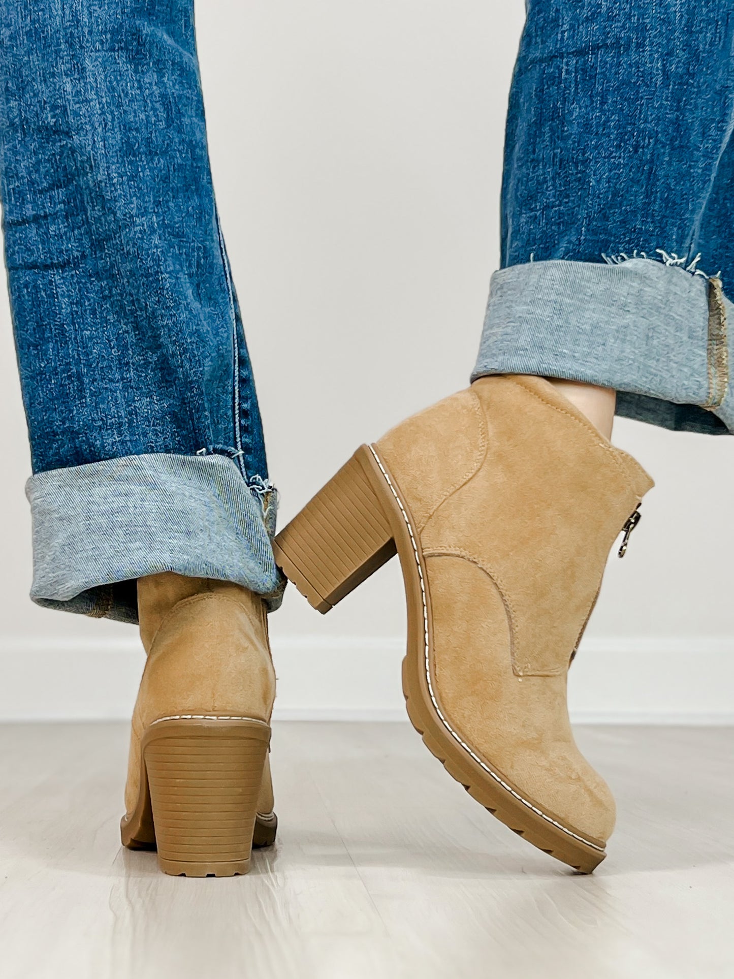 Corkys Graham Cracker Booties in SAND FAUX SUEDE