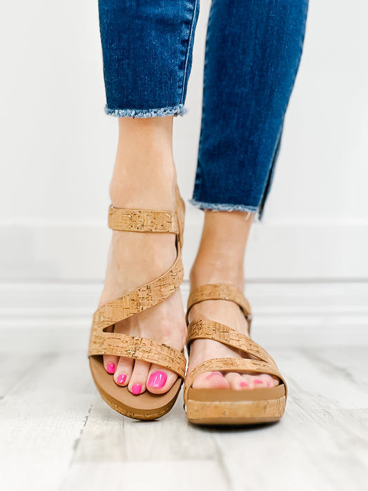 Corkys Keep It Casual Glitter Cork Wedge Sandals