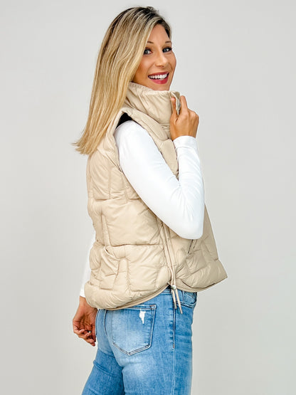 Mock Neck Puffer Vest
