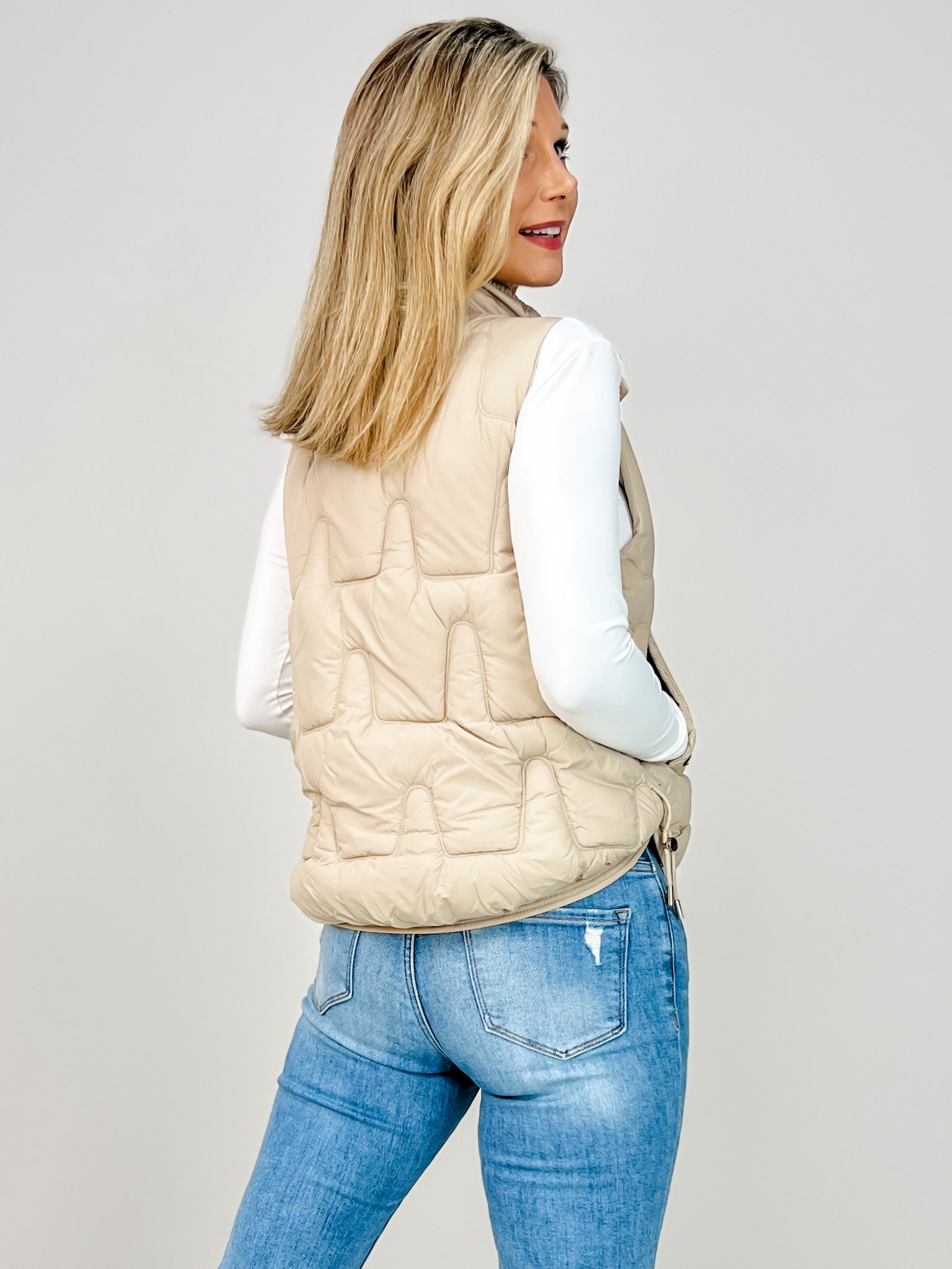 Mock Neck Puffer Vest