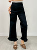 Stretch Front Pocket Ruffle Hem Twill Pants