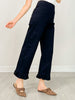 Stretch Front Pocket Ruffle Hem Twill Pants