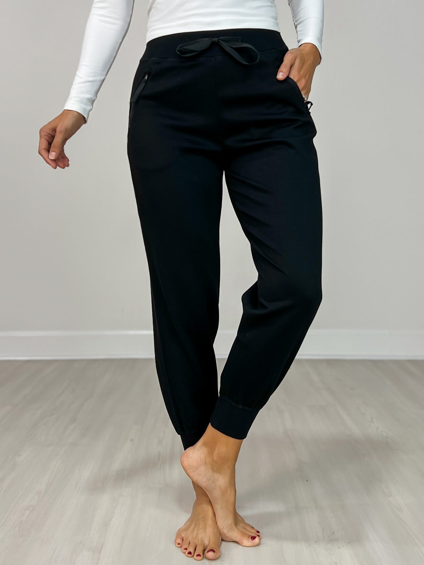 High Waisted Solid Knit Joggers