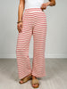 Stripe Pattern Wide Leg Knit Lounge Pants